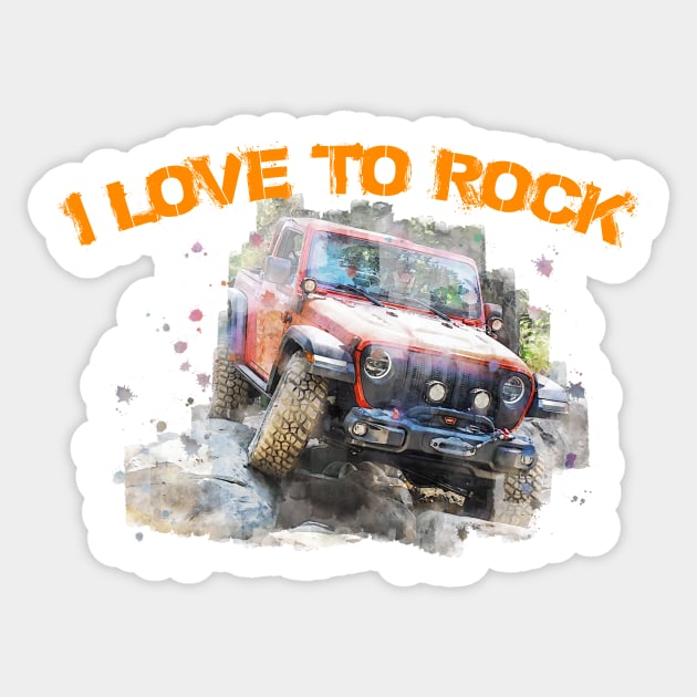 I Love To Rock Sticker by FurryBallBunny